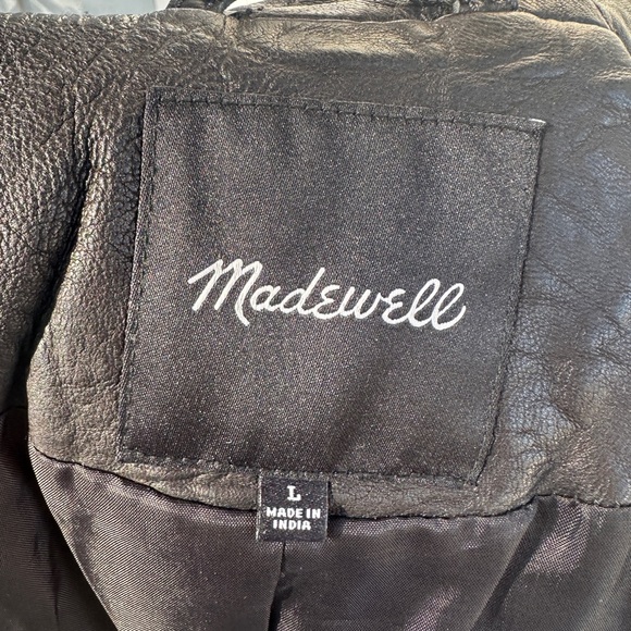 Madewell Black Washed Genuine Leather Jacket - Picture 6 of 16